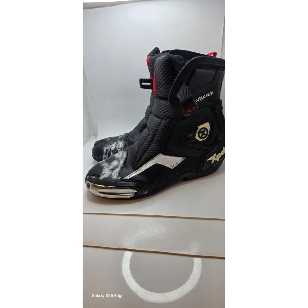 Spidi XPD X-Two Motorcycle Racing Boots Black White Red Warrior Tech Size 44